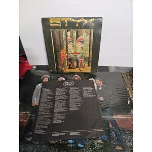 Styx 2 LP's - The Grand Illusion 1977 Cornerstone - Both Vinyl EX 1 with Poster